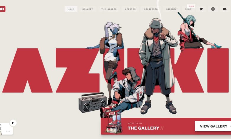 Azuki NFT website's homepage