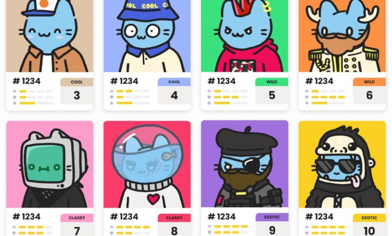 A collection of Cool Cats NFT avatars