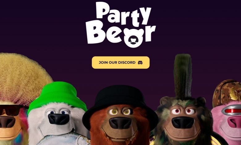Party Bear NFT avatars ranging in diverse and unique attributes